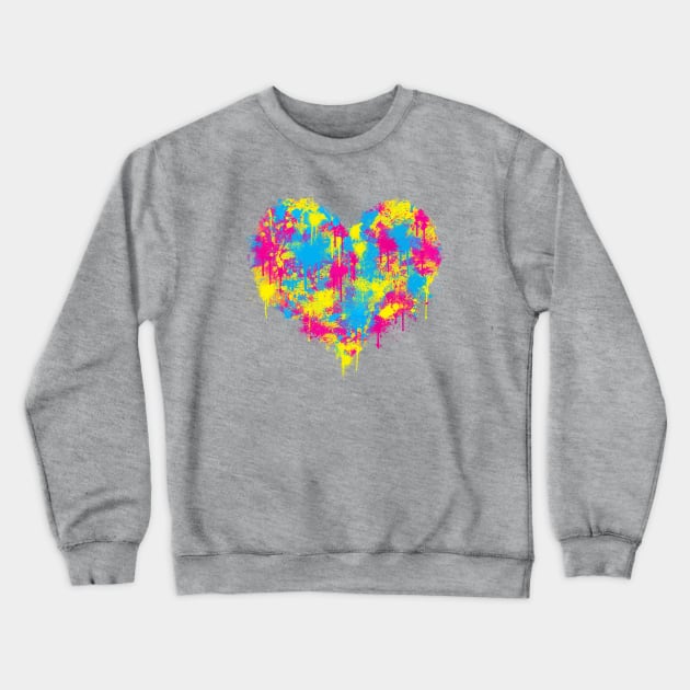 CMYK Messy Heart Crewneck Sweatshirt by GAz